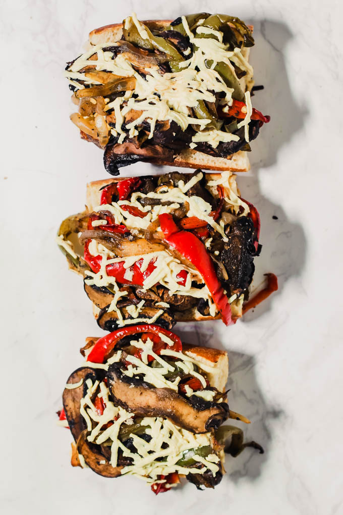 This Portobello Cheesesteak recipe will fulfill your comfort food cravings! These sandwiches are meaty (without meat) and feature gooey vegan mozzarella. They're sure to satisfy plant-eaters and carnivores alike!