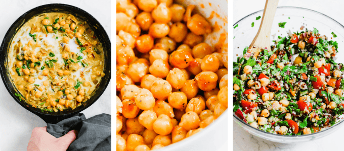 Use the same three ingredients (chickpeas, quinoa and spinach) to cook three different vegan meal prep recipes for the week! These healthy meals are wholesome, balanced and full of fresh ingredients.