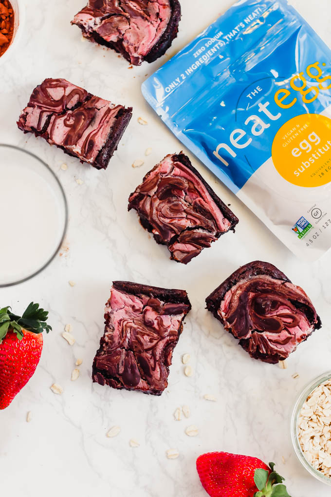 Strawberry Cheesecake Swirl Vegan Brownies – Emilie Eats