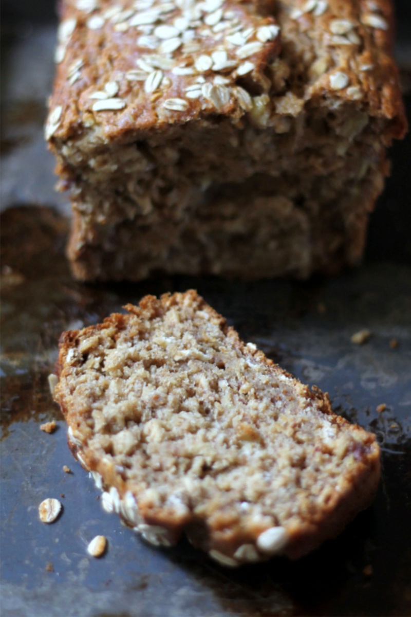Whole Wheat Oatmeal Applesauce Banana Bread by Ambitious Kitchen