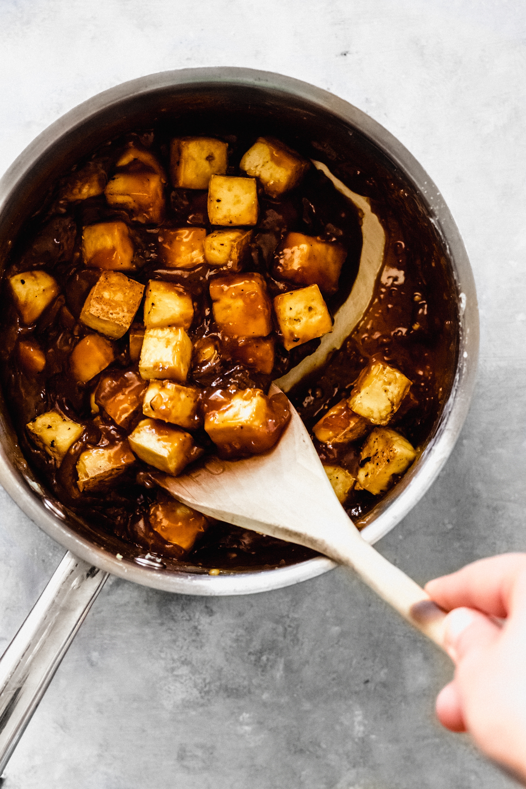 baked tofu in homemade teriyaki sauce