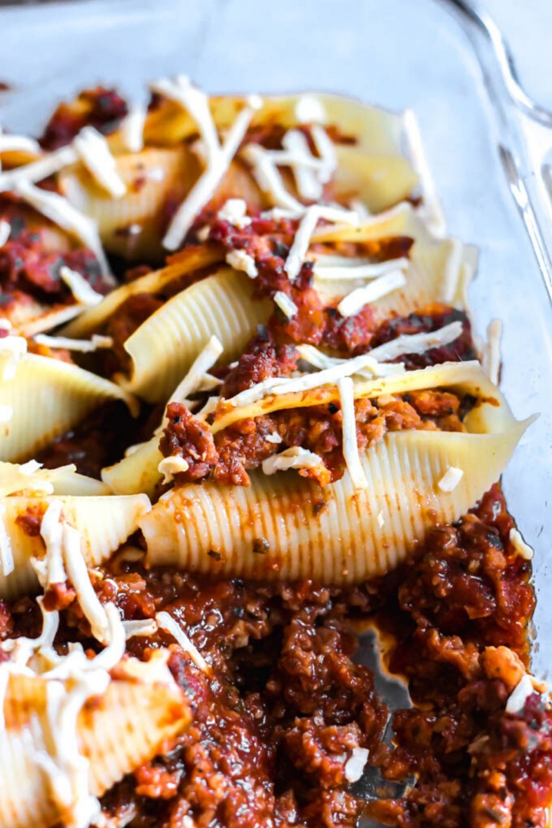 lasagna stuffed shells with tofu ricotta