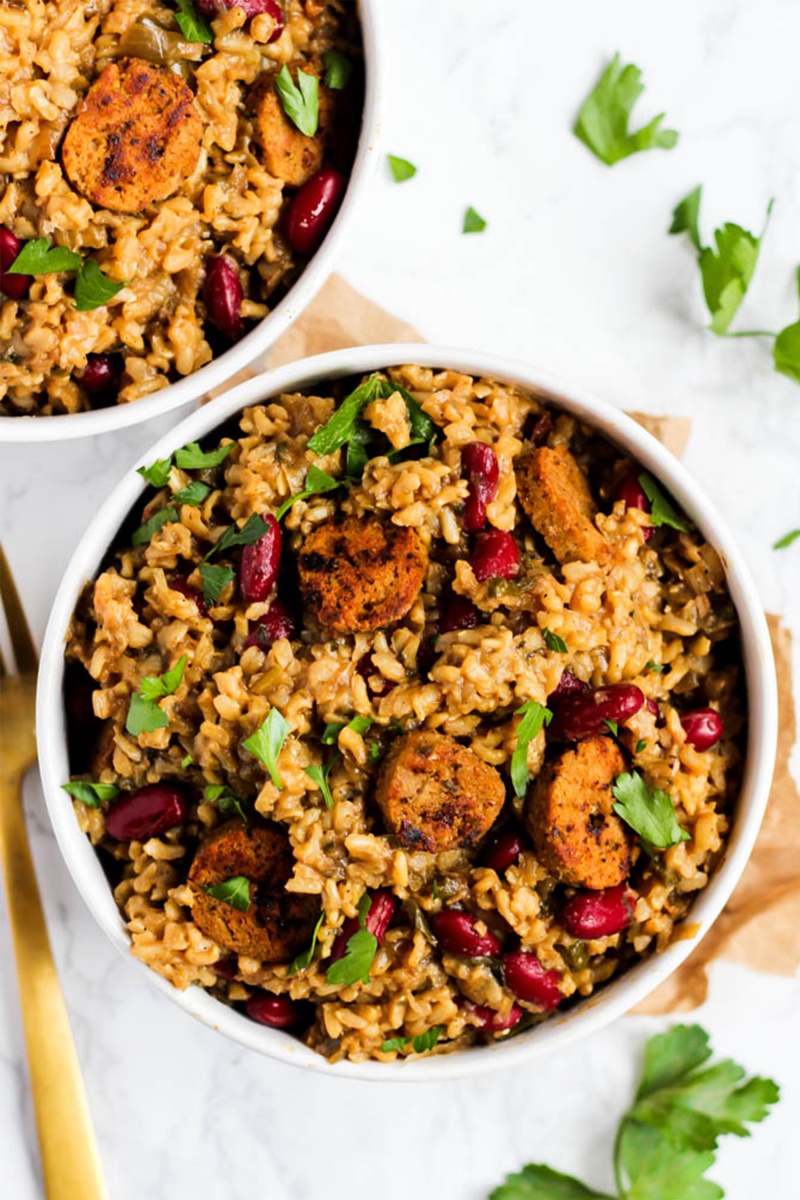 vegan pantry meals of jambalaya 