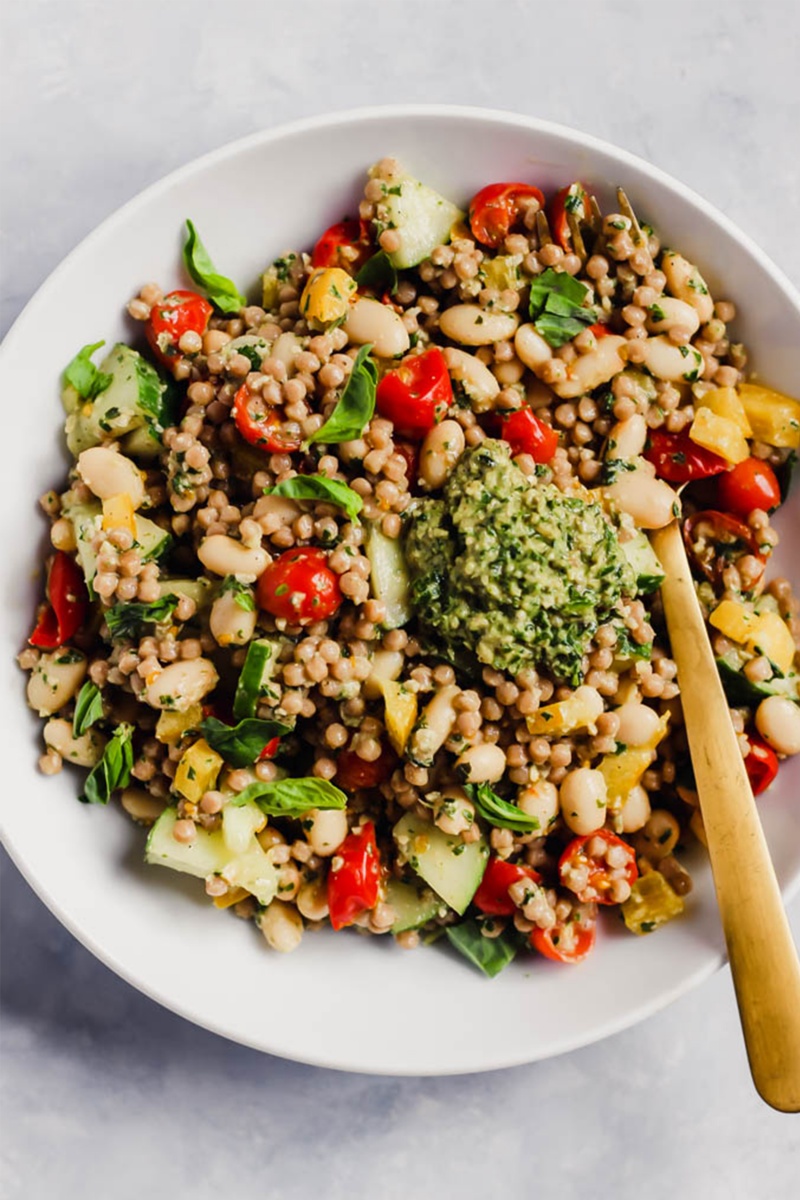 pesto couscous salad 