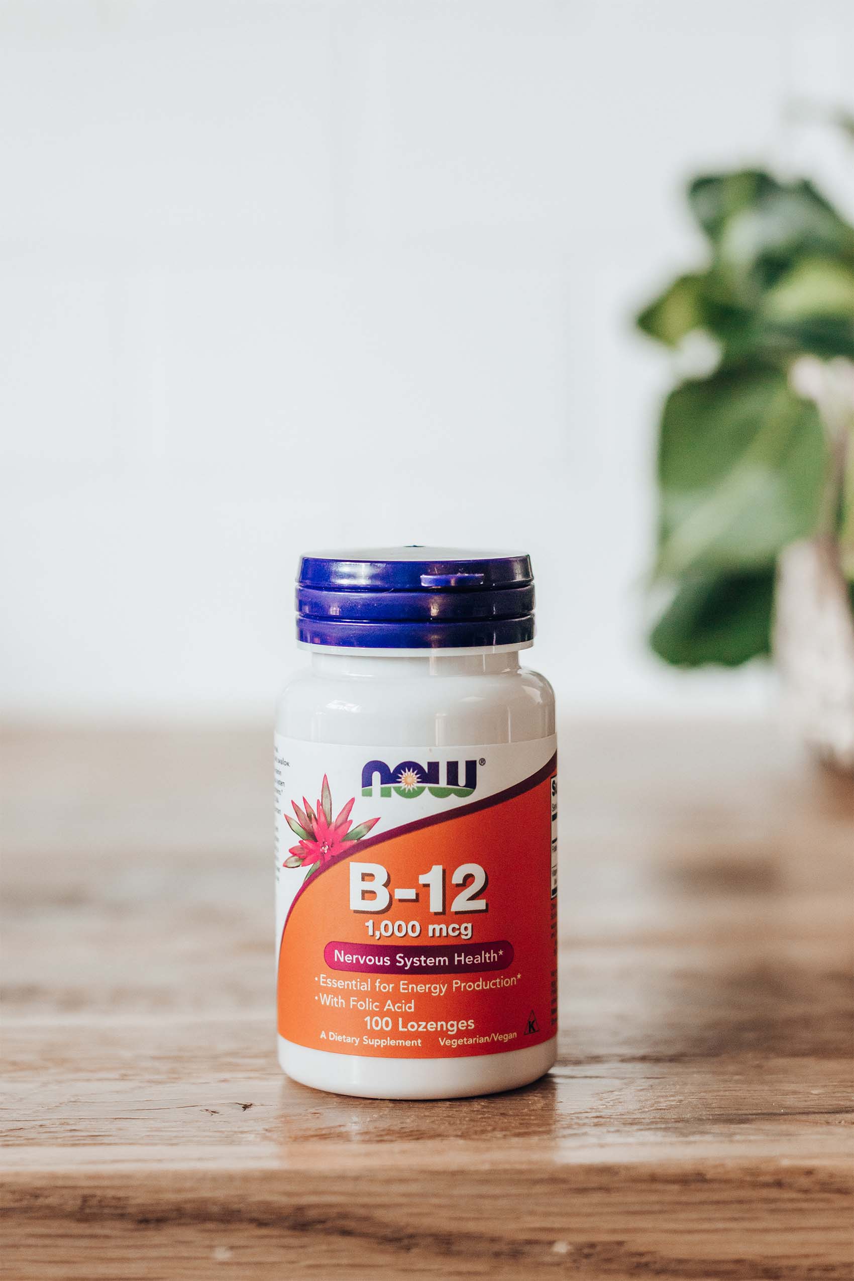 a vitamin b-12 supplement bottle