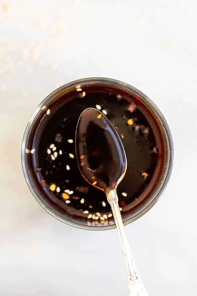 a bowl of homemade teriyaki sauce