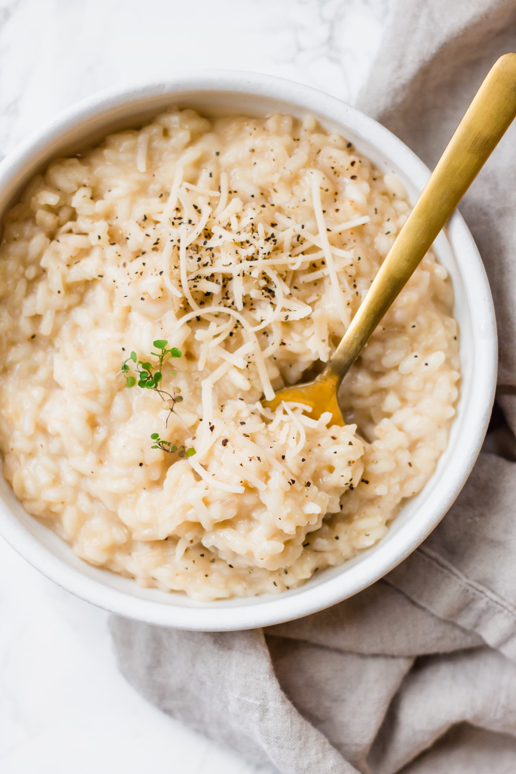 a bowl of vegan risotto