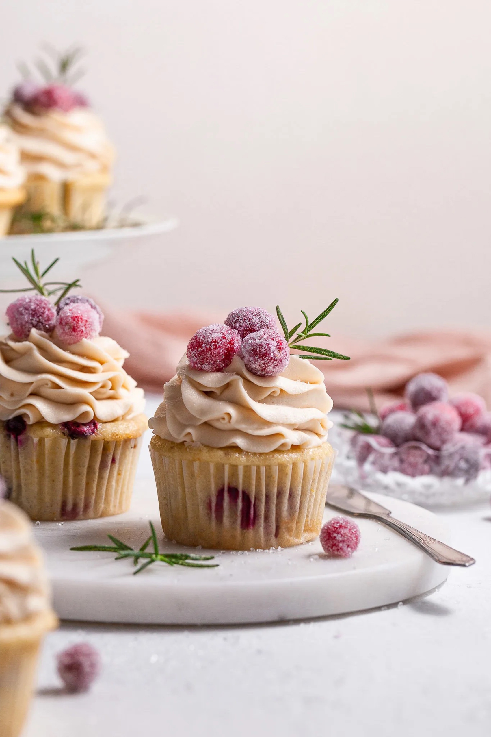 a batch of vegan cranberry muffins