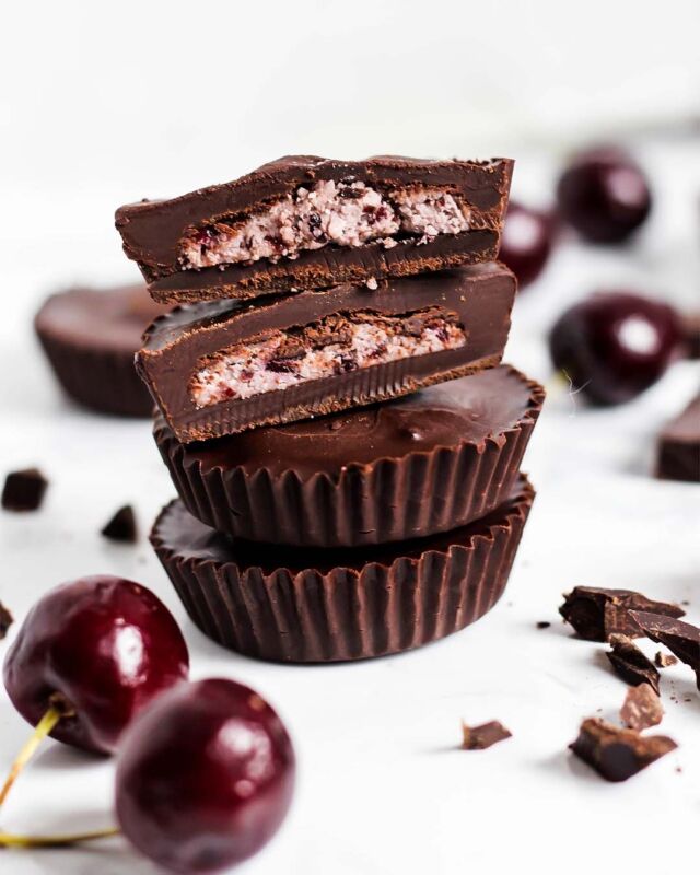 💘 CHOCOLATE CHERRY COCONUT BUTTER CUPS 💘⁠
⁠
Take all the goodness of a chocolate covered cherry, and blend it with luscious coconut butter for the best Valentine's Day chocolates of all time. They're made with just 5 ingredients in 15 minutes, so show yourself some love and whip up a batch!⁠
⁠
Link to the recipe is in my bio!
