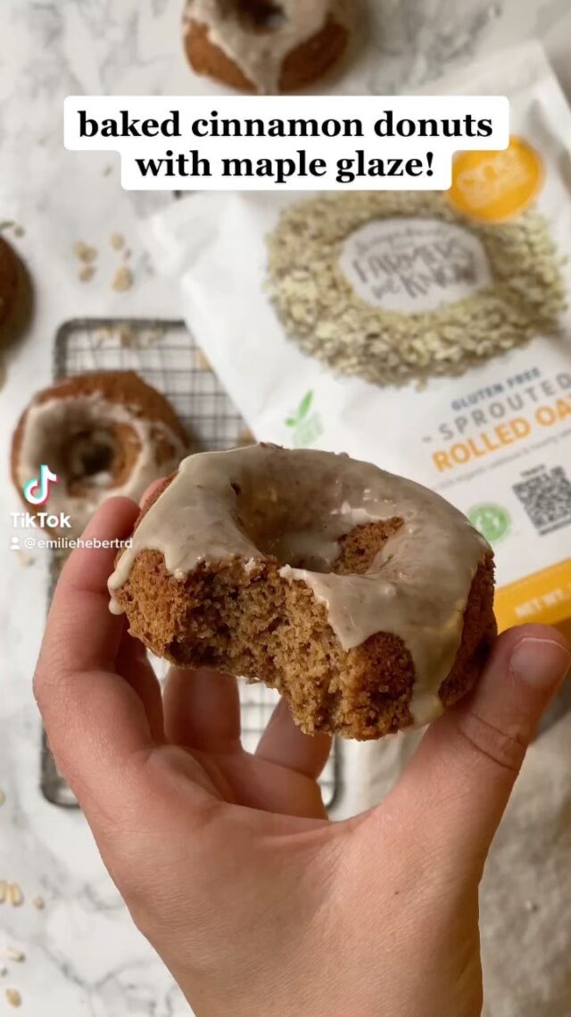 picture this: you’re taking a bite out of a baked cinnamon donut with sweet maple glaze, then you take a sip of hot coffee. the dream! 🍩 #ad

these donuts are vegan & gluten-free thanks to oat flour made with @OneDegreeOrganics Sprouted Rolled Oats. what I love most about @OneDegreeOrganics is that they form genuine relationships with the family-run farms that grow their oats. in fact, on each @OneDegreeOrganics product, you can scan the QR code to learn about the farms who helped grow the food for that exact package!

click the link in my bio for this donut recipe!